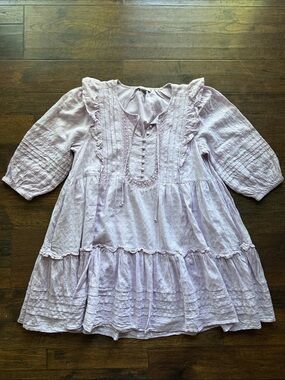 American Eagle Outfitters Light Lavender Ruffled Mini Dress